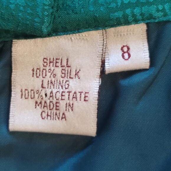 Adrianna Papell Vintage 100% Silk Two-Piece Jewel Tones Jacket & Skirt Set 8 - Picture 13 of 15